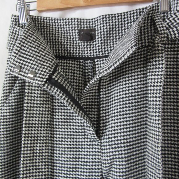 Free Press Clothing Dress Pants Houndstooth Black White Cuffed Size Small - Picture 8 of 10